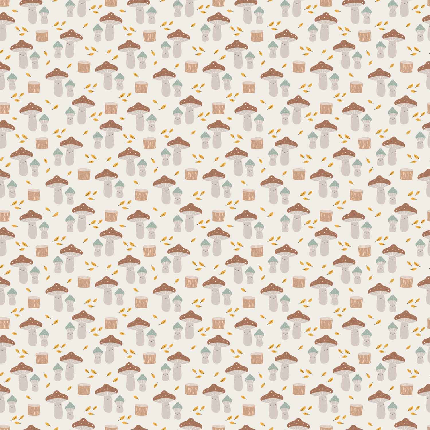 Minimalistyczny jesienny wzór dziecięcy w grzybki minimalistyczny_jesienny_wzór_dziecięcy_w_grzybki