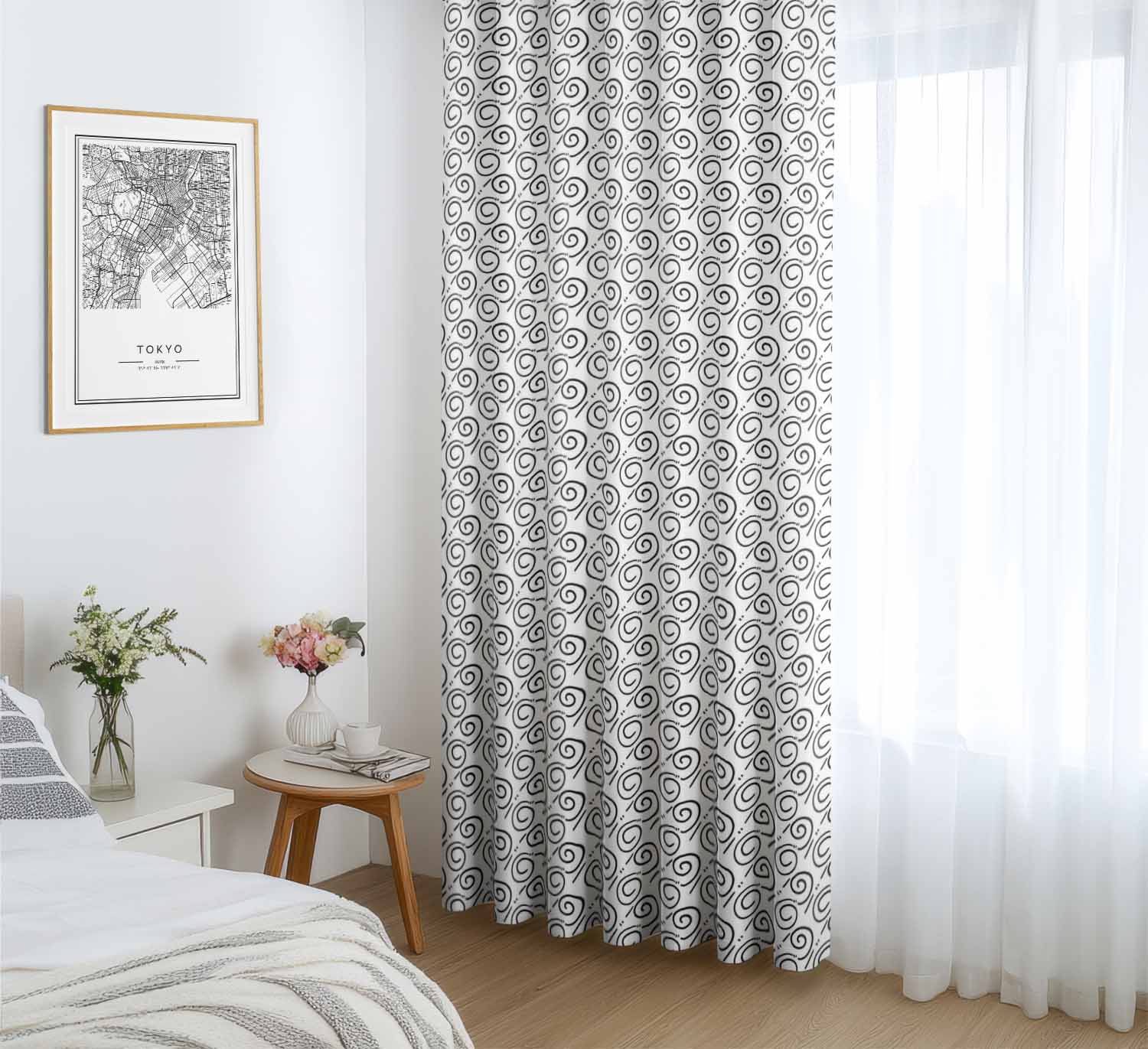 Czarno-białe minimalistyczne spirale czarno-białe_minimalistyczne_spirale
